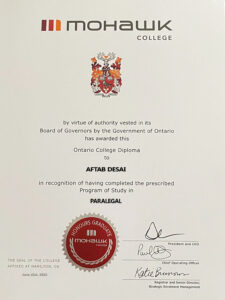 Fake Certificate from Mohawk College Template