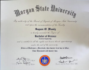 Fake Certificate from Morgan State University Template