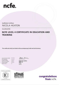 Fake Certificate from NCFE University Template