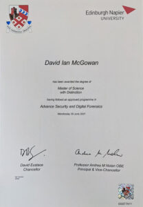 Fake Certificate from Napier University Template