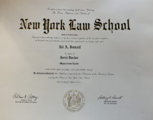 Fake Certificate from New York Law School certificate University Template