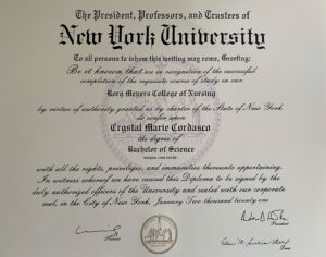 Fake Certificate from New York University Template