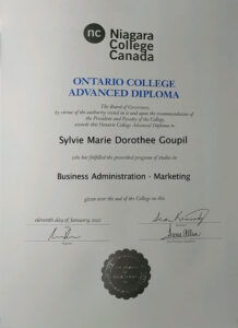 Fake Certificate from Niagara College Template