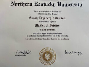 Fake Certificate from North Kentucky University Template