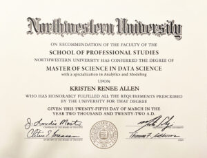 Fake Certificate from Northwestern University Template
