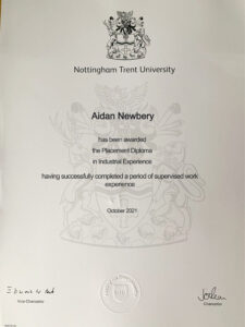 Fake Certificate from Nottingham Trent University Template