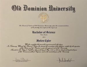 Fake Certificate from Old Dominion University Template