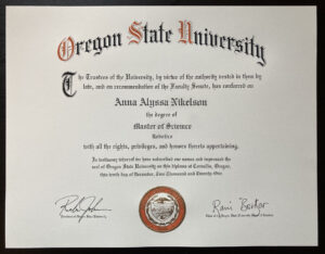 Fake Certificate from Oregon State University Template