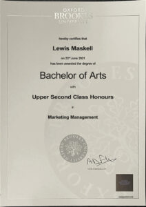 Fake Certificate from Oxford Brookes University Template