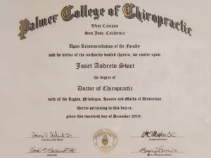 Fake Certificate from Palmer College Of Chiropractic Template