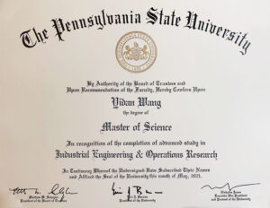 Fake Certificate from Pennsylvania State University Template