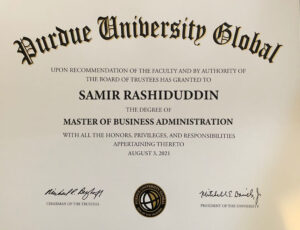 Fake Certificate from Purdue University Global Template