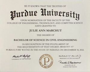 Fake Certificate from Purdue University Template