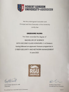 Fake Certificate from Robert Gordon University Template