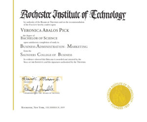 Fake Certificate from Rochester Institute of Technology Template