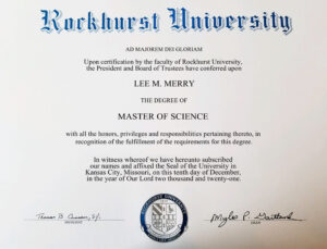 Fake Certificate from Rockhurst University Template