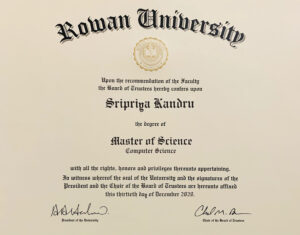 Fake Certificate from Rowan University Template