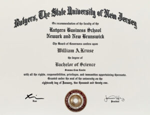 Fake Certificate from Rutgers University Template