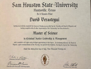 Fake Certificate from Sam Houston State University Template
