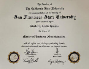 Fake Certificate from San Francisco State University Template