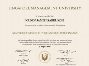 Fake Certificate from Singapore Management University (SMU) Template