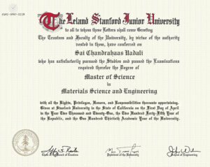 Fake Certificate from Stanford University Template
