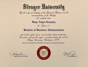 Fake Certificate from Strayer University Template