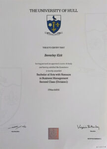 Fake Certificate from The University Of Hull Template