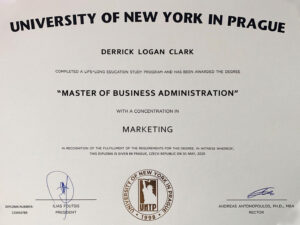 Fake Certificate from UNYP University Template