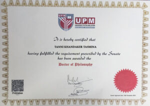 Fake Certificate from UPM University Template