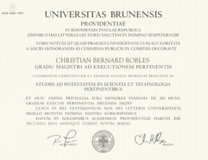 Fake Certificate from Universitas Brunensis Template