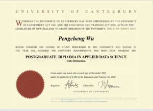 Fake Certificate from University Of Canterbury Template