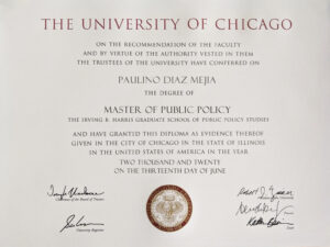 Fake Certificate from University Of Chicago Template