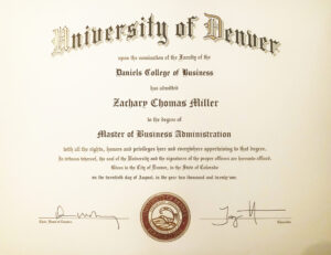 Fake Certificate from University Of Denver Template