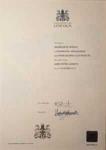 Fake Certificate from University Of Lincoln Template