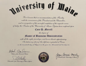 Fake Certificate from University Of Maine Template