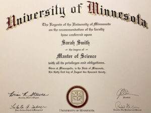 Fake Certificate from University Of Minnesota Template
