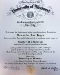 Fake Certificate from University Of Missouri Template