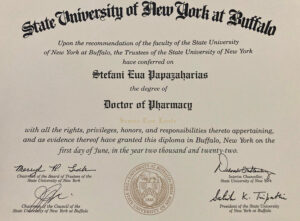 Fake Certificate from University Of New York At Buffalo Template