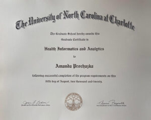 Fake Certificate from University Of North Carolina At Charlotte Template