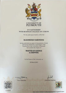 Fake Certificate from University Of Plymouth Template