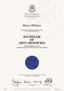 Fake Certificate from University Of Queensland Template