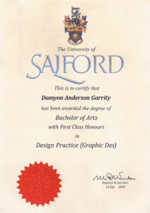 Fake Certificate from University Of Salford Template