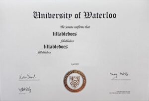 Fake Certificate from University Of Waterloo Template