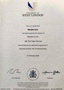 Fake Certificate from University Of West London Template