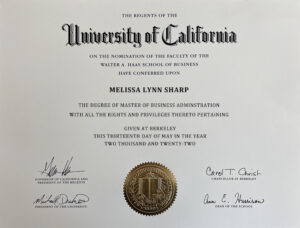 Fake Certificate from University of California Template