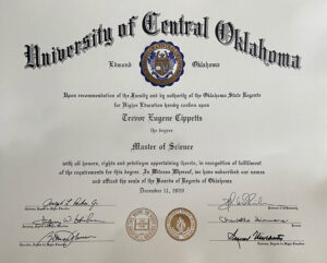 Fake Certificate from University of Central Oklahoma Template