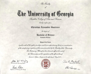 Fake Certificate from University of Georgia Template