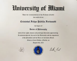 Fake Certificate from University of Miami Template