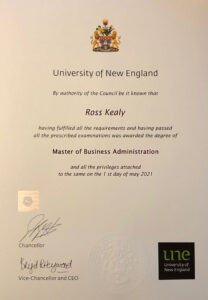 Fake Certificate from University of New England Template